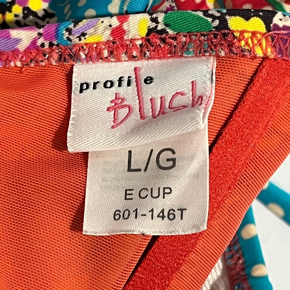 Profile Blush Colorful Paisley Bikini Top Size Large E Cup Resortwear Beach Pool - Picture 4 of 8